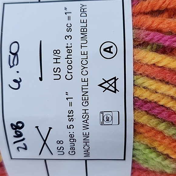 Plymouth Encore Colorspun 400 Yds Variegated Pink Orange Green Acrylic Wool Yarn - Picture 5 of 5